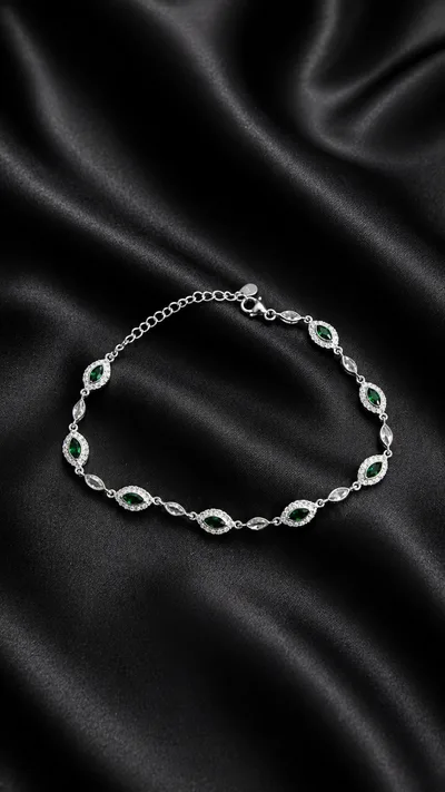Emerald Aura Bileklik Modeli — Bileklik, 925 ayar gümüş